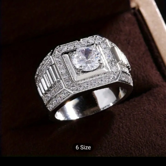 Jewelry for men's sterling silver ring size 9 With Top Quality cubic zirconia - Picture 6 of 8
